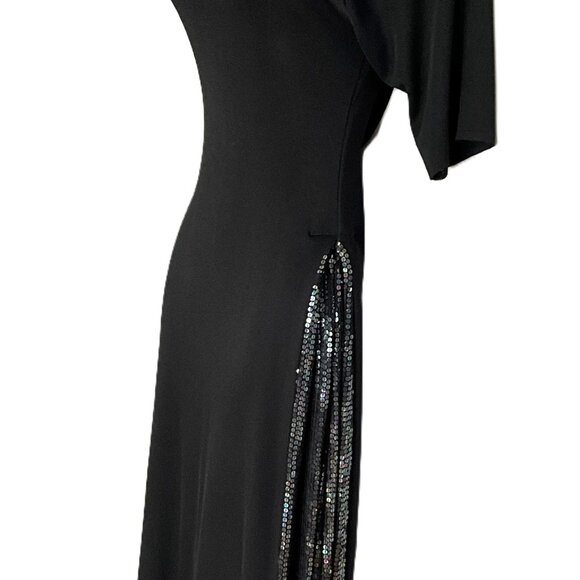 Herve Leger Paris Black Sequin Panel Open-Back Knit Dress-Size M - Picture 3 of 11